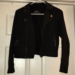 Justice leather jacket size 14 with jewels